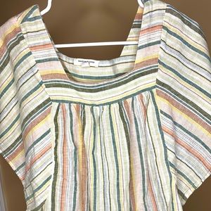 Striped Beach Lunch Lounge shirt Size small